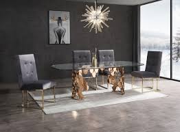 Gold glass living room table. Ritz Modern Dining Table Glass Rose Gold Buy 3230 In A Modern Furniture Store Fairfield Nj Casa Eleganza Furniture Mattress