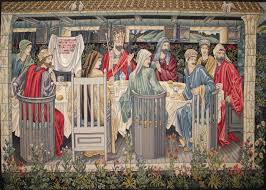 'arθir) ist eine sagengestalt, die in vielen literarischen werken des europäischen mittelalters in unterschiedlichem kontext und unterschiedlicher bedeutung auftaucht. Wandteppich Konig Artus Die Gralssuche Die Ritter Der Tafelrunde Von William Morris Und Edward Burne Jones Almerlin