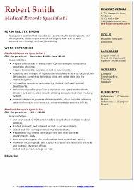 Medical Records Specialist Resume Samples Qwikresume