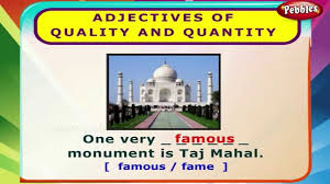 Adjectives — descriptive words that modify nouns — often come under fire for their cluttering quality, but often it's quality, not quantity, that is the issue. Adjectives Of Quality And Quantity English Grammar Exercises For Kids English Grammar Youtube
