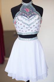 Princess White Two Piece Prom Dress With Beading White Short Homecoming Dress By Fancygirldress 145 80 Usd Formaldressesunder80 Elbiseler Elbise Esmerler