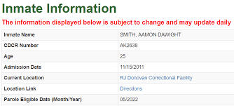 The information displayed on these searches includes public data about persons arrested and booked into the solano county jail, within the last 7 days. California Inmate Search Ca Department Of Corrections Inmate Locator