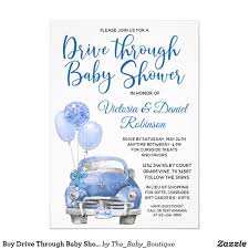 Boy Drive Through Baby Shower Car Invitation Zazzle Com In 2020 Baby Shower Invitations For Boys Virtual Baby Shower Online Baby Shower