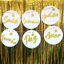 Enfeite Varal de Palavras Positivas Decoração de Final de Ano (1,5 Metros)  - Festta Artigos Festivos