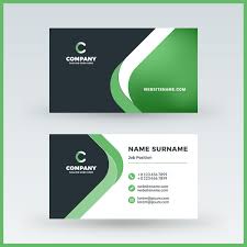 Elegant business card template minimalism can sometimes create the most elegant designs, just like this business card. Abstract Green Business Card Template Vector 01 Free Download
