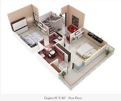 1 double sided fireplace in great room and nook. 21 Feet By 40 Feet Home Plan Everyone Will Like Acha Homes