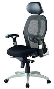 Office Chair Backrest With Black Mesh Seat Headrest With Black Fabric Knee Tilt Mechanism Thick Seat Cushion Adjustable Hea Office Chair Headrest Arm Rest