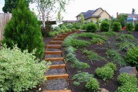 Pin On Giardino Garage Backyard Hill Landscaping Sloped Backyard Landscaping Sloped Garden