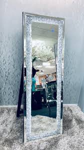 Full length standing mirror with lights. Diamond Crush Full Length Freestanding Led Cheval Mirror A C