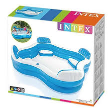 Intex Swim Center Family Lounge Inflatable Pool 90 X 90 X 26 For Ages 3 Inflatable Pool Family Lounge Pool Portable Swimming Pools