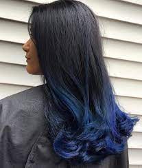 Gimme The Blues Bold Blue Highlight Hairstyles The Right Hairstyles For You Dyed Hair Blue Black Hair Dye Dip Dye Hair