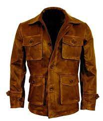 Distress Brown Vintage 3 4 Coat Handmade Shearling Genuine Etsy In 2020 Leather Jacket Men Brown Leather Jacket Custom Leather Jackets
