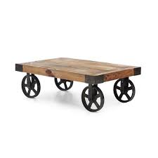 Metal And Wood Cart Table Wood Cart Industrial Coffee Table Furniture