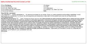 Accomplished and energetic licensed physical. Nurse Instructor Cover Letter