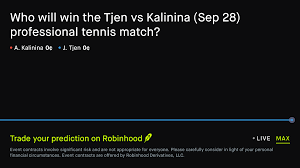September 28, 2026: Tjen vs Kalinina Tennis Prediction Market