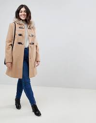 New zara camel wool duffle coat with faux fur hood all sizes rare. Asos Curve Duffle Coat With Faux Fur Hood Asos