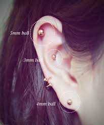 You can also clamp them on the ball and hold the bar if it's easier (as i did in the original video), but i find it's easier to hold the bar with the forceps and the ball with your fingers. 16g Rose Gold Labret Piercing 3mm 4mm 5mm Ball Straight Barbell Cartilage Earring Tragus Helix Lip Body Jewelry Hiunni