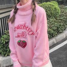 Milk, strawberry milk, strawberry, pink, cute. Cute Strawberry Milk Sweater Cs0111 Casing Studio