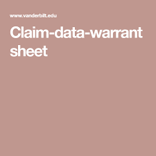 Claim Data Warrant Sheet Data Sheet
