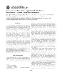 Short communication: Cheese supplemented with Thymus algeriensis oil, a  potential natural food preservative