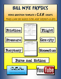 Bill Nye Physics Video Template And Claim Evidence Reasoning Cer Charts