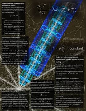 Plasma geometry forming nested fractal Z-pinch structures, AI generated