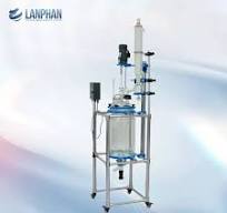 Double Jacketed Glass Reactor with Reflux Condenser