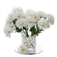 Sometimes potted plants aren't meant to last a long time, for instance, seasonal flowering such as poinsettias, flowering azaleas, mini rose bushes, mums, etc. Craft Supplies Tools Cream Chrysanthemum Artificial Flower Silk Flower Embellishments