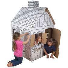 Color Your Own Playhouse Play Houses Color Cardboard Playhouse