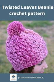 Crochet Pattern Crochet Textured Beanie Pattern Hat Pattern Twisted Leaves Beanie Pattern Beanie Pattern Crochet Patterns Hat Pattern