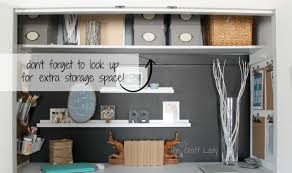 Converting a closet into an office can be a great way to take advantage of the space in your apartment and set aside a dedicated area for your laptop or desktop computer. Remodelaholic Making An Organized Closet Office Craft Space