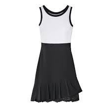 Black And White Ponte Dress With Lace Peeking Out From Under The Asymmetrical Ruffle Hem A Timeless Black And White Combo Fo Fashion Clothes For Women Clothes