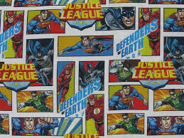 The justice league is a team of fictional superheroes appearing in american comic books published by dc comics. Buy Dc Comics Justice League Comic Book Cotton Print At Dalston Mill Fabrics