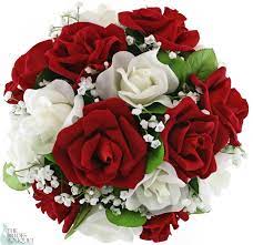 Lavender and white hydrangea real touch bouquet. Red And Ivory Silk Rose Nosegay Bridal Wedding Bouquet Bridal Bouquet Artificial Flowers Wedding White Rose Bouquet
