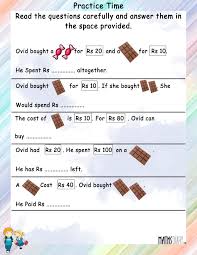 Math worksheet money word problems. Word Problems Grade 2 Math Worksheets