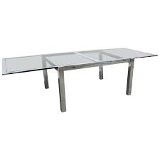 We carry all kinds of modern glass tables in round shape, square shape, oval shape, rectangular shape and. Dia Mid Century Modern Glass And Chrome Extendable Dining Table For Sale At 1stdibs