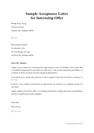 Sample Acceptance Letter For Internship Offer Download Printable Pdf |  Templateroller