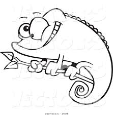 Boost your child's artistic side. Vector Of A Cartoon Happy Chameleon Lizard Outlined Coloring Page By Toonaday 24824