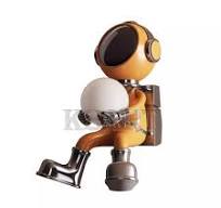 Custom Glass Fiber Electroplating Astronaut Sculpture Resin Crafts Statue  Cartoon IP Image Electroplating Effect Sculpture