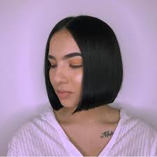 Black hair accepts color really well. Sleek Blunt Bob With Center Part And Black Color The Latest Hairstyles For Men And Women 2020 Hairstyleology