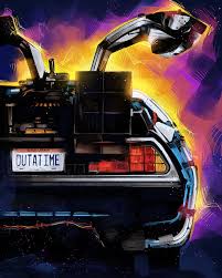 Delorean Metal Poster Nikita Abakumov Displate In 2021 Back To The Future Delorean Future Wallpaper