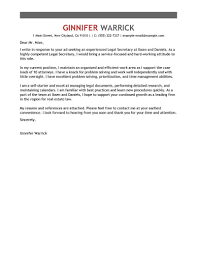 Leading Professional Legal Secretary Cover Letter Examples Resources Myperfectresume