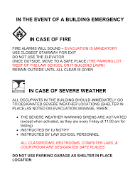 emergency action plan eap robert h mckinney school of law