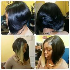 For a bolder result, opt for two alternating but complementing block colors to give your weave character. Quick Weave Bob Small Leave Out Bobjunkie Bob Hairstyles Side Part Bob Quick Weave Medium Length Bobs