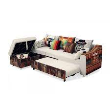 This sofa bed could be quickly and easily converts from the chair into bed and back again, perfect for a relaxing nap or unexpected guests. Folding Sofa Chair 4 Seater With 5 Pillows Wooden And Iron Durable Frame Convertible Easily Stylish Sofa Couch Beds Corner Sofa Bed With Storage Function