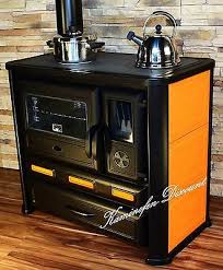 Kuchenofen Kuchenherd Kaminofen Holzofen Herd 6 Bis10 Kw Orange Anschluss Links Kuchenofen Herd Kamin Kuchenofen Holz