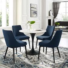 Details about 4 piece black and white wicker patio set, with dining table and chairs cushions. Lippa 36 Round Artificial Marble Dining Table Contemporary Modern Furniture Lexmod