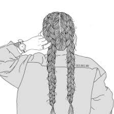 Braids Drawing Girl Grey Hair Girl Outlines Girl Drawing Tumblr Outline