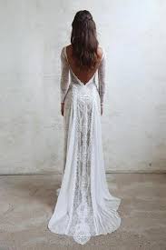 Lace Bohemian Wedding Dresses French Lace Long Sleeve Boho Chic Dress Open Back Br Backless Lace Wedding Dress Bohemian Wedding Dress Lace Wedding Dresses Lace