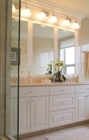 Custom Millwork Was Designed To Mount These Light Fixtures Over The Mirrors In This Master Bathro Bathroom Mirror Design Large Bathroom Mirrors Bathroom Mirror